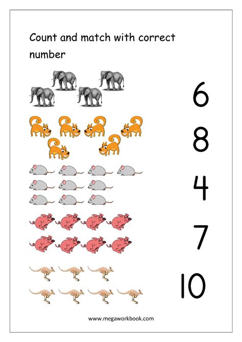 Free Printable Number Matching Worksheets For Kindergarten And