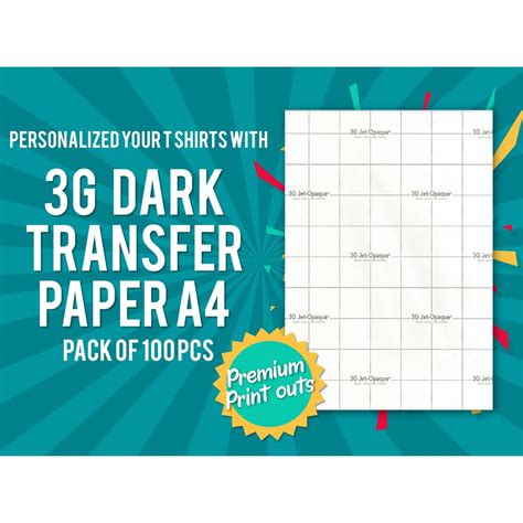 Light And Dark Transfer Paper A4a3 100 Sheets Jetpro Ss Light 3g