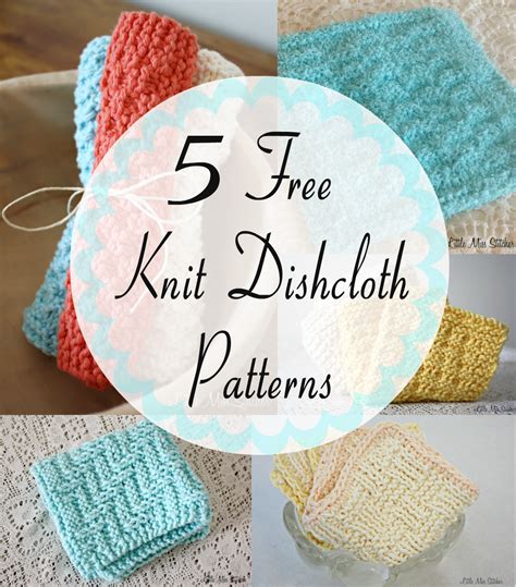 Easy textured knit dishcloth pattern. Little Miss Stitcher: 5 Free Knit Dishcloth Patterns