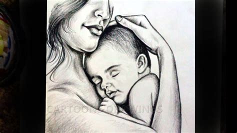 How To Draw Mother Hugging Daughter Mother Hugging Baby Mothers Day