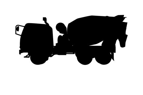 Silhouette Of Cement Mixer Truck ~ Illustrations On Creative Market