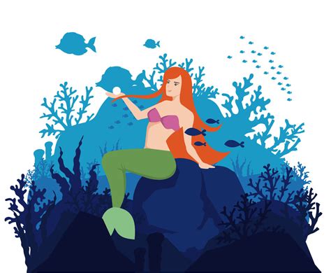 Mermaid Vector Images At Collection Of Mermaid Vector