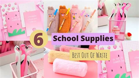 6 Back To School Craft Ideas Easy Diy Back To School Supplies Youtube