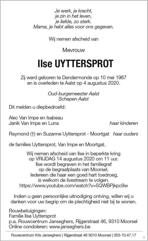 T regent in ons ert ver ons ilse. Stille wake aan kapel op Dorp Moorsel voor Ilse ...
