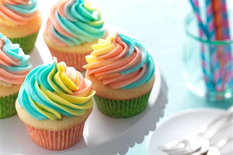 Don't put it on top of a cupcake until you're ready to cupcakes 102: Rainbow Frosted Cupcakes | King Arthur Flour
