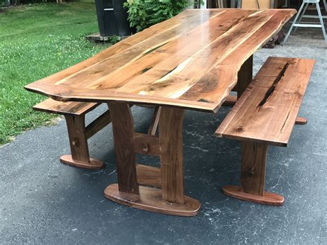 Hand Made Natural Edge Solid Walnut Dining Table By Edelmans Wood