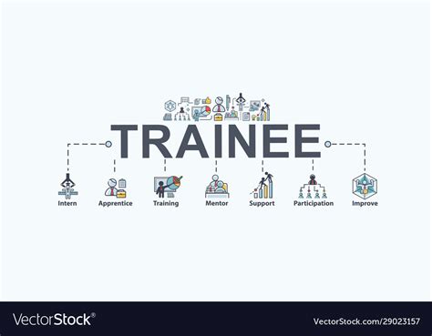 Trainee Banner Web Icon For Business Working Vector Image