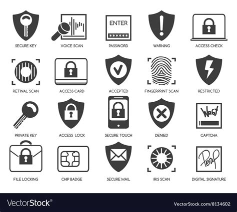 Business Data Security Icons Royalty Free Vector Image