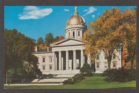 State Capitol Montpelier Vermont Postcard Historic Building