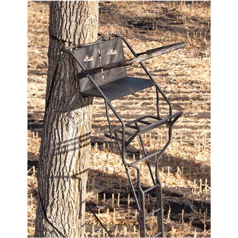 18'6 hunter hd 1.5 man ladder treestand. Big Game® 18' Rut Hunter Ladder Stand - 581669, Ladder ...
