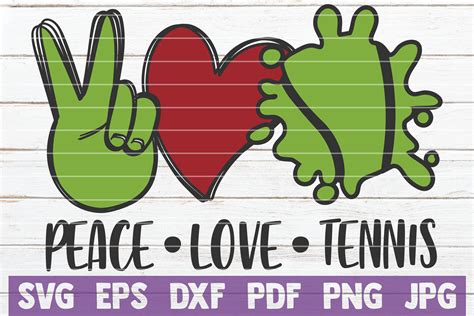 Peace Love Tennis Svg Cut File By Mintymarshmallows Thehungryjpeg