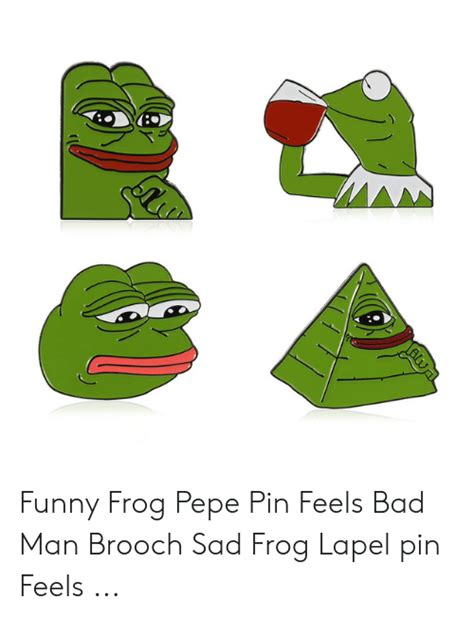 Funny Frog Pepe Pin Feels Bad Man Brooch Sad Frog Lapel Pin Feels Bad