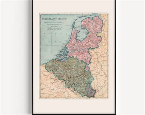 1921 antique netherlands map and belgium map of the etsy