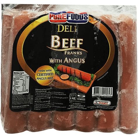 Purefoods Deli Beef Franks With Angus 1kg Hotdogs Walter Mart