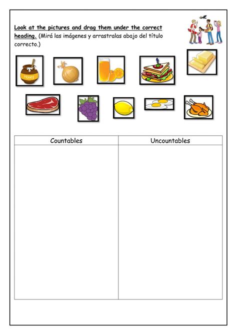 Countable And Uncountable Nouns Extra 4th Form Interactive Worksheet