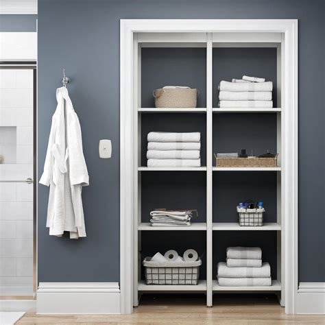 From closet design to installation, you can design your closet with our wide selection of styles. CLOSETS By LIBERTY 46.5 in. W White Adjustable Tower Wood Closet System with 10 Shelves-HS6600 ...