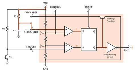 555 Timer 2 Monostable Multivibrator Configuration Circuitbread