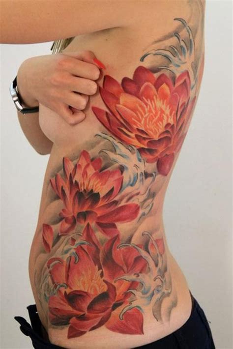 Florals Torso Tattoos Rib Tattoo Lotus Tattoo Design