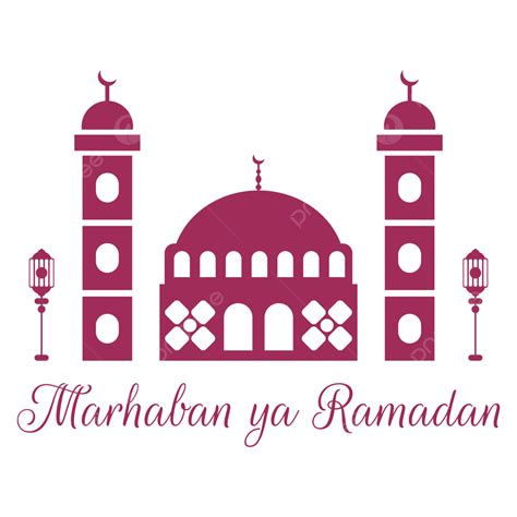 Marhaban Ya Ramadan Diseño Simple Con La Mezquita Islámica 3 Png