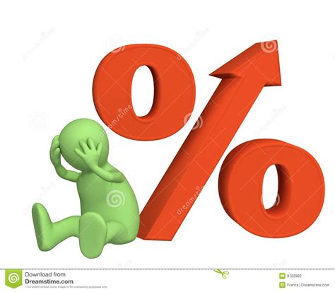 Increase Of The Interest Rate Under Credits Stock Illustration