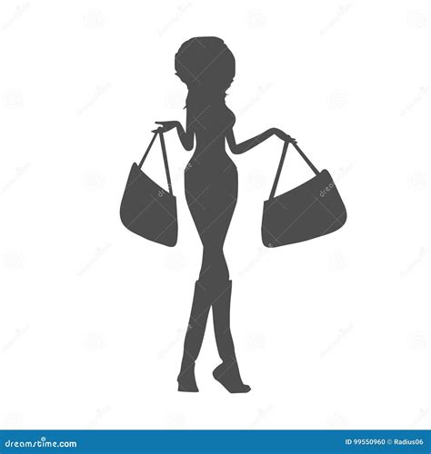 Woman With Shopping Bags Stock Vector Illustration Of Body
