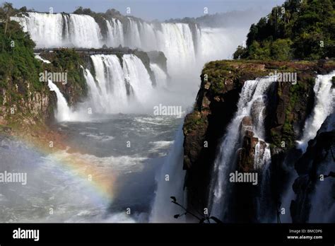 Salto Floriano And Rainbow Iguassu Falls Iguazu National Park Puerto