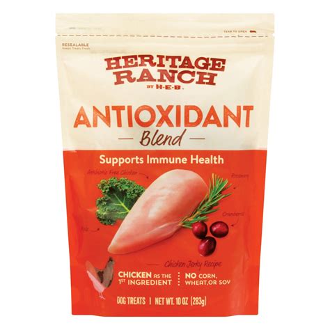 After cooking, most of that moisture is lost, reducing the meat content to just a fraction of its. Heritage Ranch by H-E-B Antioxidant Blend Dog Treats ...