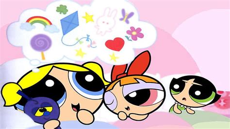 the powerpuff girls blossom bubbles and buttercup in dreamy background anime hd wallpaper peakpx