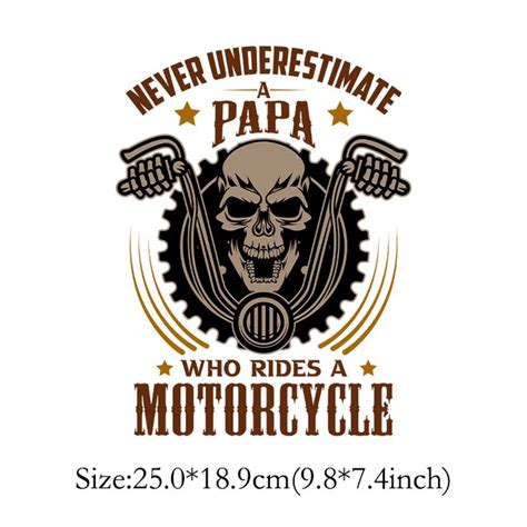 Awesome Dad Motorcycle Thermal Stickers On Clothes Iron On Transfers