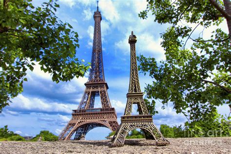 Eiffel Tower Miniature In Front Of Eiffel Tower Paris Ile De France