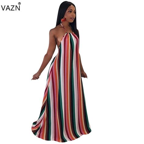 Buy Vazn 2018 New Fashion Sexy Halter Maxi Dress Women Sleeveless Backless