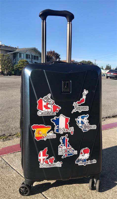 Luggage Travel Stickers Choose A Country Etsy