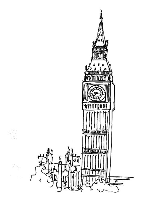 Looking for free london colouring pages? How To Draw Big Ben Coloring Page : Coloring Sun | Big ben ...