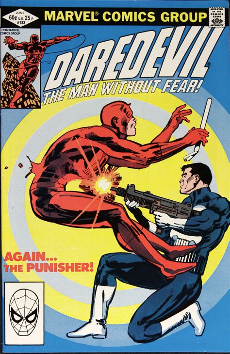 the cover to daredevil 183 1982 art by frank miller and klaus janson punisher comics