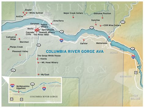 2012 Spring Wine Guide Columbia River Gorge Map