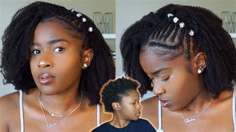 Side Braids With Afro Hairstyle On Short 4c Natural Hair Natural Hair Styles Side Braid