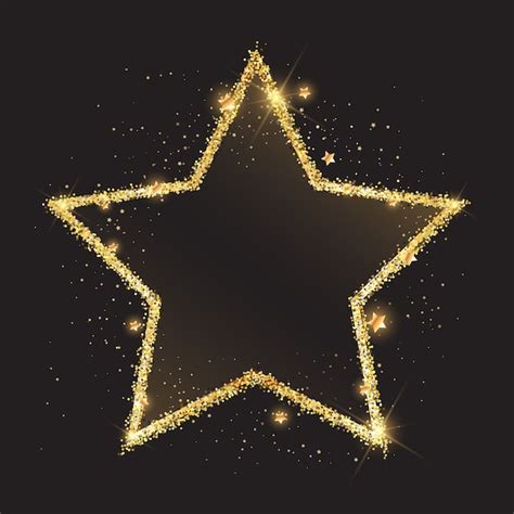Glittery Gold Star Background Free Vector