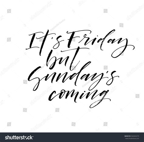 Friday Sundays Coming Postcard Ink Illustration Stock Vector Royalty