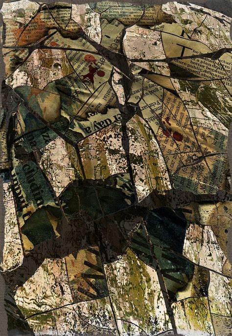 Abstract Composed Of Newspaper Digital Art By Haruo Obana