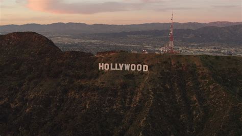 4k Stock Footage Aerial Video Of Flying By The Hollywood Sign Los