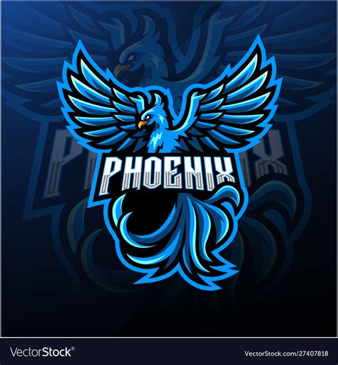 Blue Phoenix Bird Logo