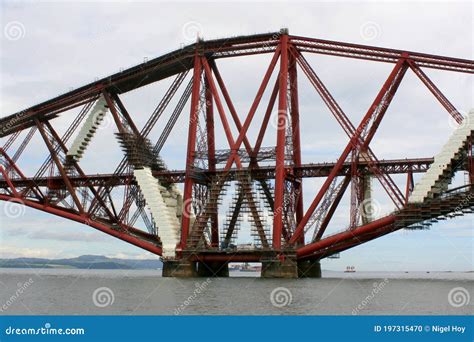 Section Of Steel Cantilever Bridge With Scaffold Stock Photo Image Of