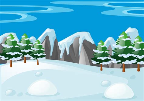 Scene With Snow On The Ground 369874 Vector Art At Vecteezy