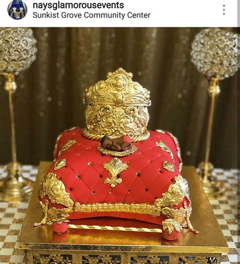 Planning baby showers are one of my favorite event's to plan and this birth and gold baby shower was no exception! Red and Gold Royal Prince Baby Shower Cake | Prince baby shower cake, Prince baby shower, Gold ...