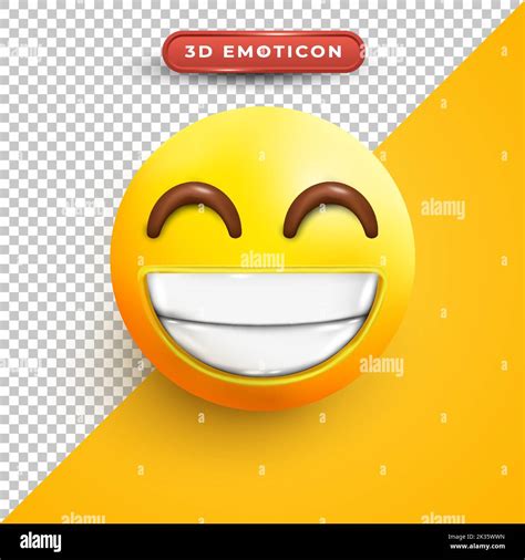 a 3d smiley emoji with teeth and closed eyes happy facial expressions stock vector image and art