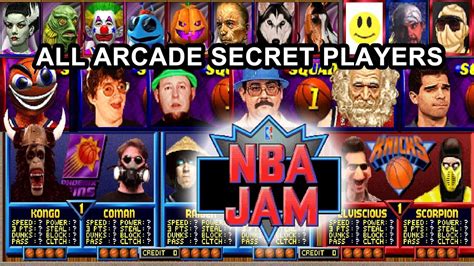 Nba Jam Series All Arcade Secret Characters Youtube