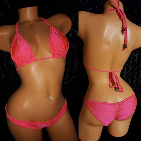 Full Bottom Scrunch Simple String Bikini Custom Made Etsy