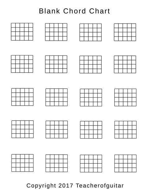 Printable Guitar Chord Chart The Chart Gives An Overview Over Some
