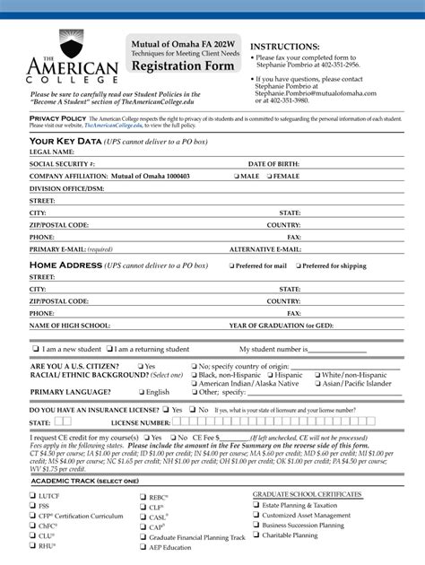 Registration Form Mutual Of Omaha Fill Out And Sign Printable Pdf