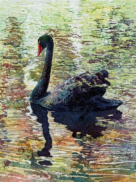 Black Swan By Hailey E Herrera Swan Painting Black Swan Watercolor